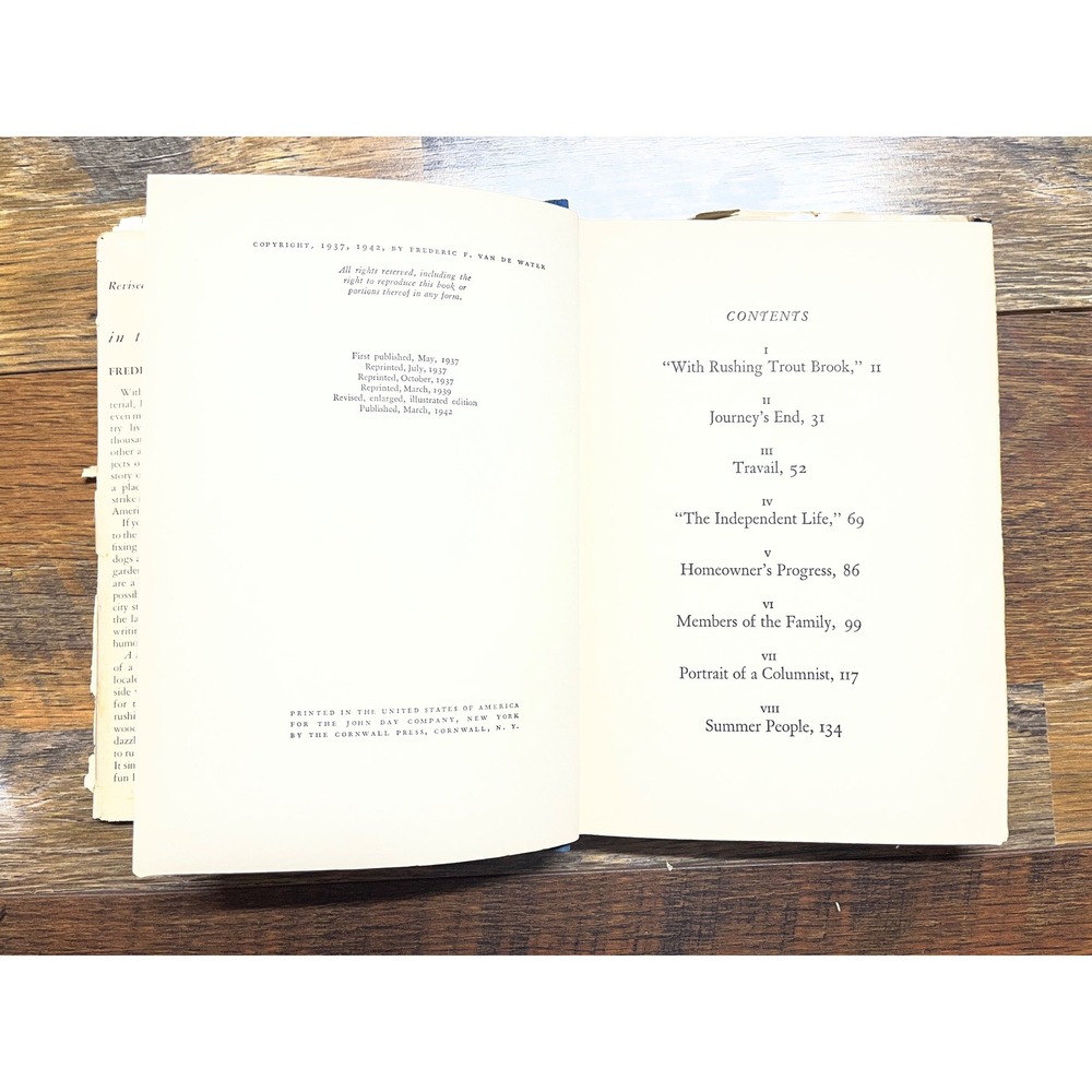 A Home in the Country 1942 Frederic F. Van De Water HC w/ Dust Jacket - Picture 3 of 5
